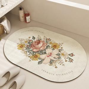 China Technology cashmere bathroom floor mat with water absorbent and anti-slip features factory