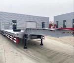 Gooseneck Detachable 4 Axle Low Bed Trailer , Lowboy Semi Trailer For Sale