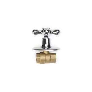 China chrome plating OEM Ball Hot Straight Brass Stop Valve 1/2inch factory