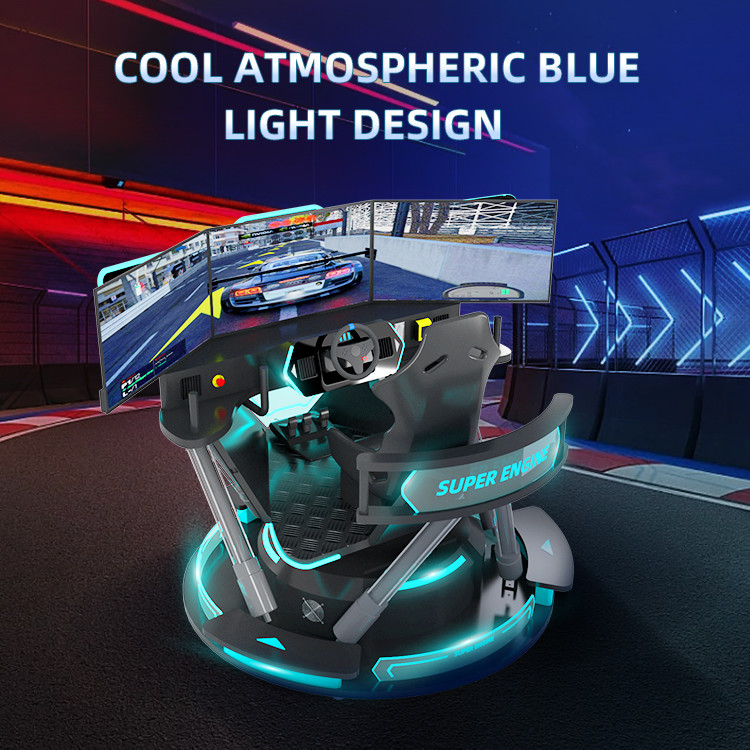 Car Racing Simulator Driving Game Machine 6 Dof Motion Platform F1 Racing Simulator With 3 Screen
