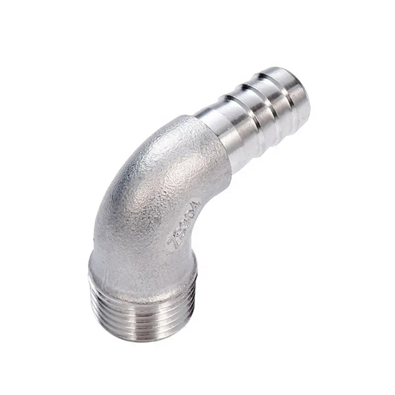 Stainless Steel 304 316 90 Degree Male Elbow Hose Barb 1/4''-4.0'' BSP Male x 16mm