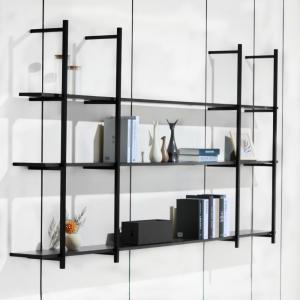 China SGS 1650mm Height 3 Layer Aluminum Frame Wall Bookshelf factory
