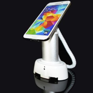 COMER security handphone display stand with alarm sensor and charging cables