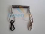 SS 304 Carabiner Hooks Wire Coiled Lanyard Safety Rope High Quality