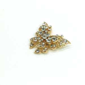 China Fashion Gold Butterfly Brooch , Diamond Butterfly Pin 5cm×5.5cm Size factory