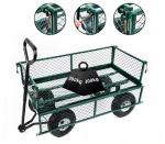 Industrial Garden Wagon Cart 300kg Capacity And Metal Wire Spoke Garden Trolly
