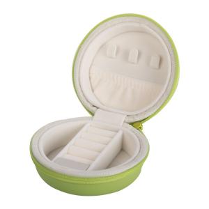 China Lightweight Round Travel Jewelry Case , Green / Purple Mini Travel Jewellery Box factory