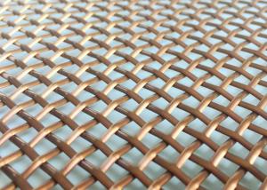China Stainless Steel Glass Laminated Wire Mesh Half Round Wire Copper Color For Tempered Glass factory
