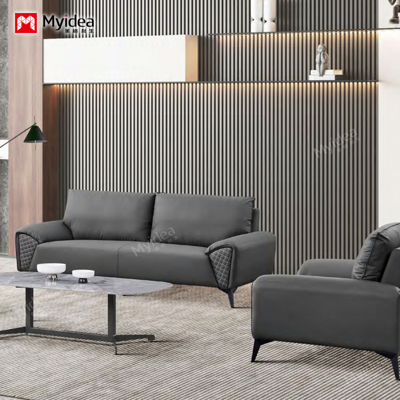 China New sofa for commercial reception, new cat scratch leather office space, high-end reception sofa for guests on sale