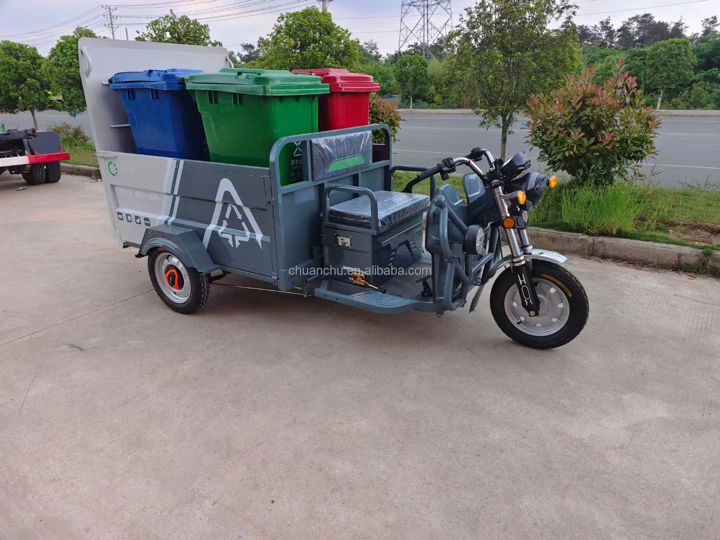 Four Barrels Pure Sanitation Electric Tricycle Garbage Electric Sanitation Truck For Cleaning