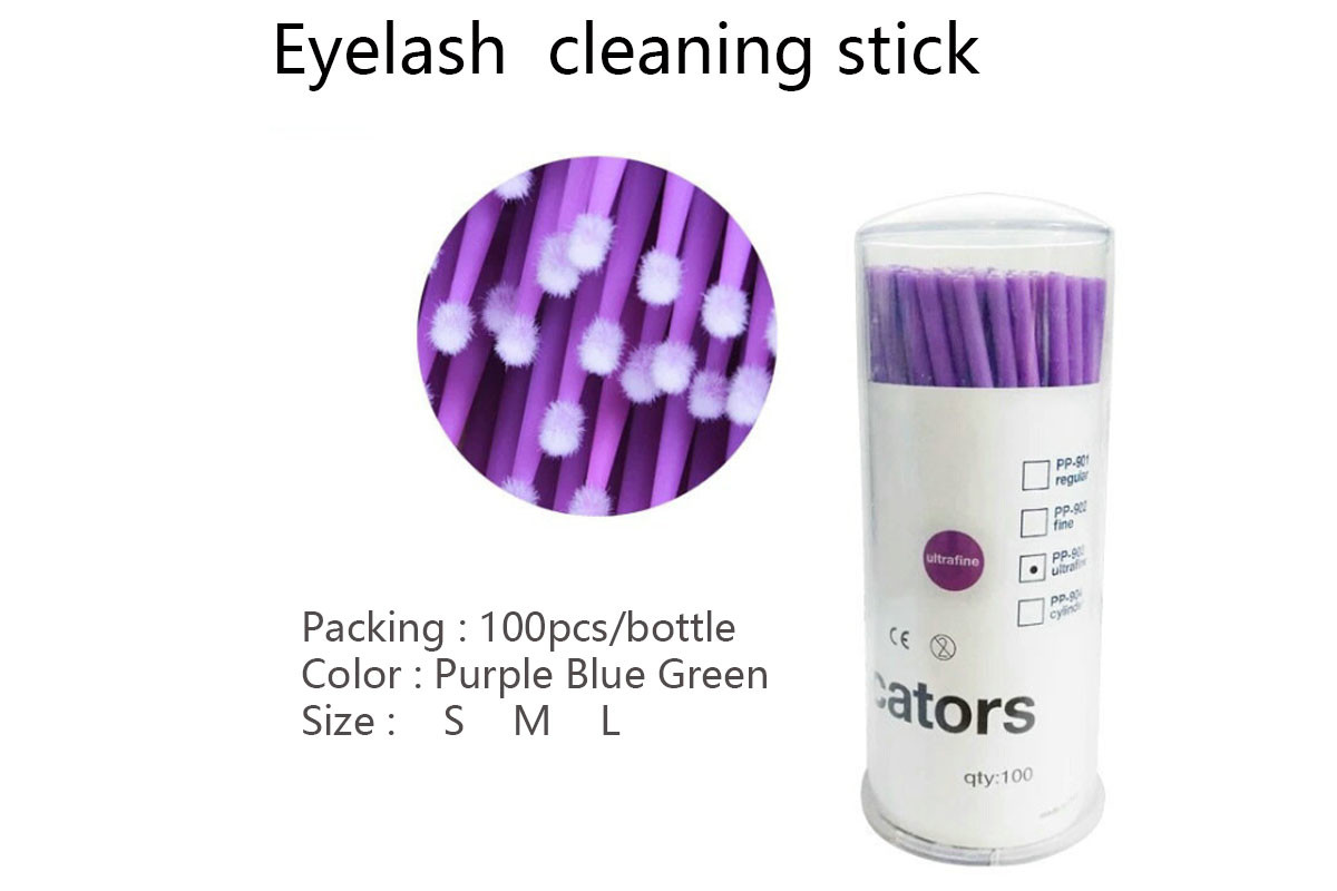 Disposable Eyelash Cleaning Glue Removing Beauty Stick Cotton Swab Tools