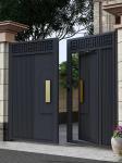 Outside Decoration Black Entrance Double Stainless Steel Door Wrought Iron