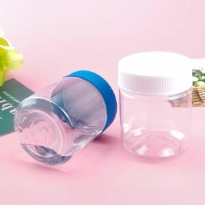 China 170g Peanut Butter Clear Food Grade Plastic Jars Screen Printing factory