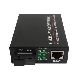 China Gigabit Media Converter, 10/100/1000Mbps, 1xRJ45, 1xOptical Port, SM, 1310nm Tx / 1550nm Rx, 20KM, External Power Supply factory