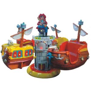 China Red color pirate ship helicopter ride for kids funny lifting and rotating game machine factory