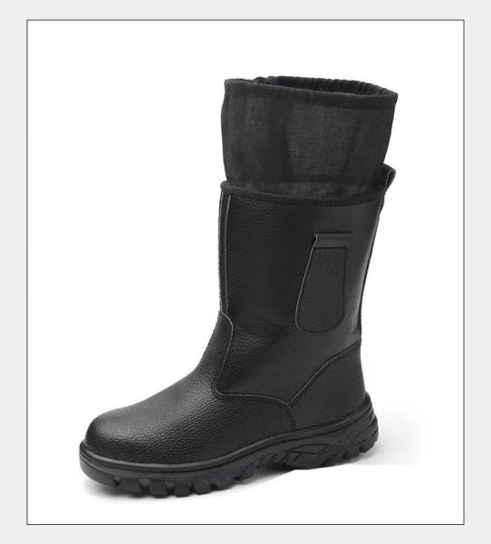 Anti-smashing Anti-stabbing Warm Black High-top Labor Protection Boots Welding