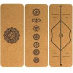 Yuelin 183x61x0.5cm Printed Yoga Cork Mats Non Slip Biodegradable