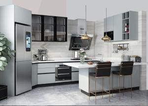 China U Shape American style Island Kitchen Cabinet With Drawer Organizer factory