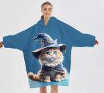Custom Position Printing Anime Large Fleece Hoodie Blanket Wearable OEM