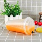 Custom Take Away Disposable Coffee Cups 700ml Plastic Juice Cup