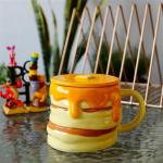 Couple Breakfast Ceramic Mug Coffee Cup Stereo With Cover Water Cup