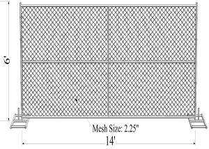 China Cross Brace 11.5 Ga (0.11&quot;) Us Standard Galvanized Chain Link Temporary Steel Fence No Import Duty factory
