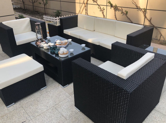 Modern Leisure Best Selling Garden Furniture Plastic Rattan Sofa Set Outdoor White Carton Wholesale Outdoor Furniture