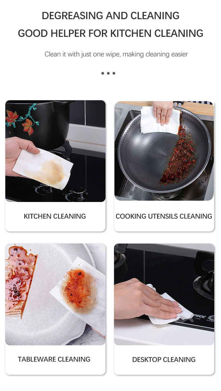 Safe Gentle Kitchen Cleaning Wet Wipes Heavy Oil Dirt Stainless Steel Dish Cleaning Wipes