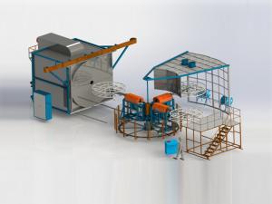 China 20-30 Cycles/Hour Flexible Turret Rotomolding Machine OEM ODM factory