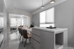 L Shaped Modern Gray Kitchen Cabinets Customized EB Kitchen Set