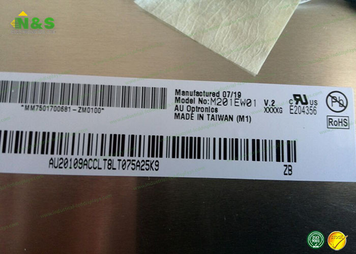 M201EW01 V2 20.1 inch AUO LCD Panel Normally Black with 433.44×270.9 mm
