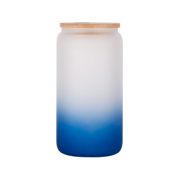 Sublimation Glass Cans Blanks Frosted 18 OZ With Bamboo Lid And Clear Glass