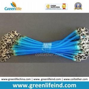 China Transparent Blue Slim Coiled Bungee Cord Lanyard W/Hooks 2PCS factory