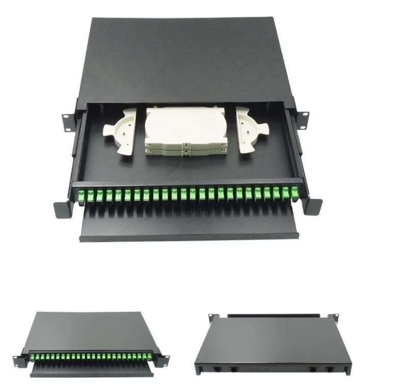 FC Adapter SC LC 24 Port Sliding Rack Mount ODF 1U 19inch