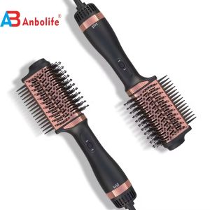 China 2-in-1 Titanium Hair Brush Styler with 1200W Power 3 Temperature Levels and 2 Speed Settings for Easy Hair Styling on sale