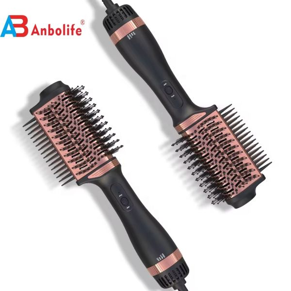 China 2-in-1 Titanium Hair Brush Styler with 1200W Power 3 Temperature Levels and 2 Speed Settings for Easy Hair Styling factory