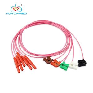 China Gold Plated Silver EEG Cable Din Copper 2.0mm And 2.0mm Banana Connector factory