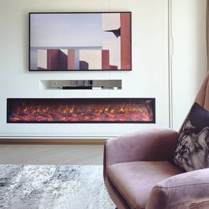 China 1800mm 70-In Natural Flame Electric Fireplace Wall Insert Living Room factory