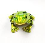 wholesale green crystal frog design metal trinket frog shape metal jeweled