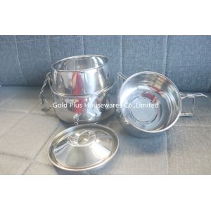 China Bento Snack Stackable Stainless Steel Lunch Box With Big Handle Leak Proof on sale