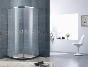 China Round 6 mm Tempered Glass Shower Doors Sliding Chromed Profiles with Stainless Wheels factory