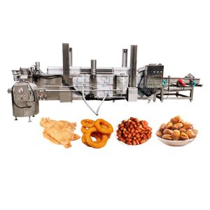 Small Scale Conveyor Belt Automatic Frying Machine Continuous Fryer
