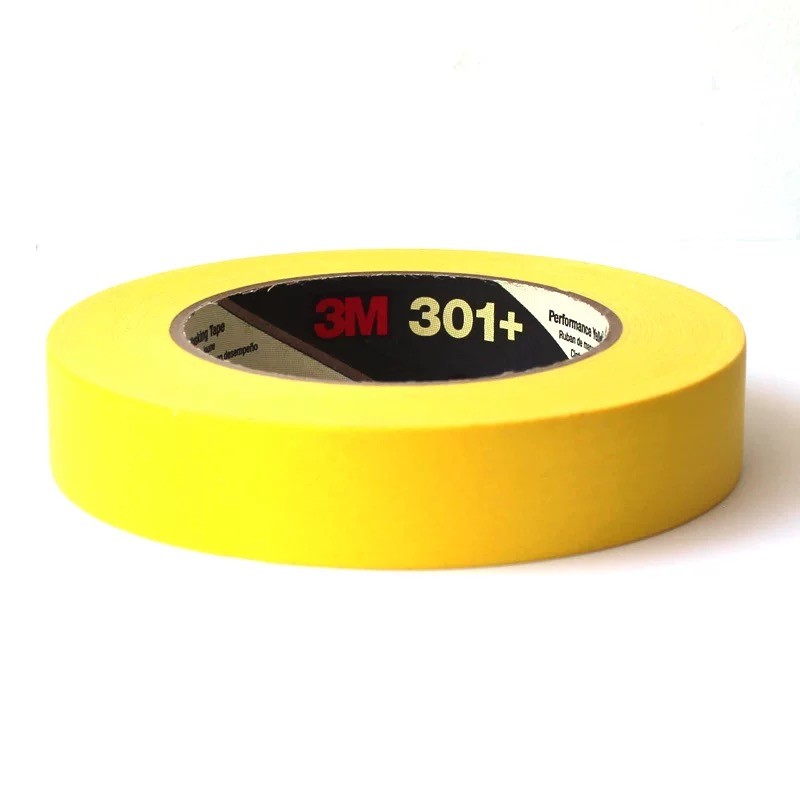 China 3M™ 301+ High Performance Masking Tape Yellow Industrial Spraying Home Decoration 0.16mm factory