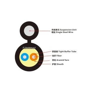 China FTTH Fiber Optic Cable LSZH Self-Supporting 8-Shaped Overhead Twisted Wire Outdoor Armored factory