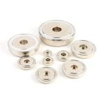 Chrome Coating N52 Neodymium Pot Magnet With Borehole