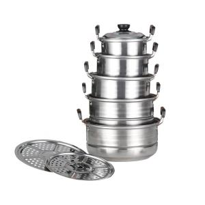 China Quality Kitchen Cookware Set American Style Cooking Pot Sets 410 Stainless Steel Pots factory