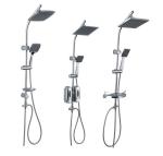 Polish Chrome Plated Bathroom Shower Set Round Spray Rain Head Wall Mounted