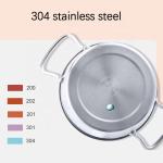 Amazon Hot Selling Silver Flat Bottom Soup Pot Stainless Steel Stock Pot