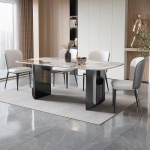 China Light Luxury Restaurant Square Marble Dining Tables Width 0.9m/1m factory