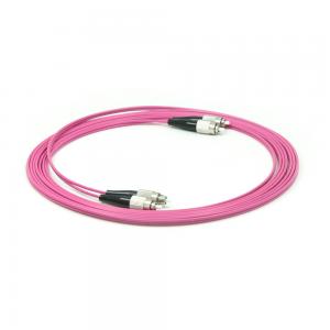 China FC to FC Fiber Optic Patch Cord 2.0mm DX MM 50/125 OM4 pink LSZH Jacket on sale
